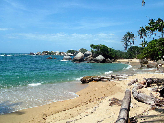 Arrecifes beach in the Tayrona National Park in Santa Marta, Colombia